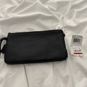 Coach Madison Black Leather Double Zip Wristlet